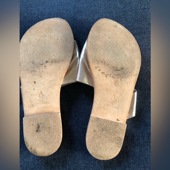 Anthropologie Classic Metallic Slide Sandals size 7 - Picture 5 of 8